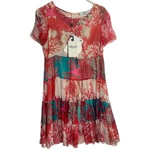 Blugirl by Bluemarine silk dress, size 42, has a sea type of design